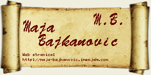 Maja Bajkanović vizit kartica